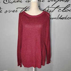 Faded Glory Berry Slouch Knit Pullover Sweater, X-Large